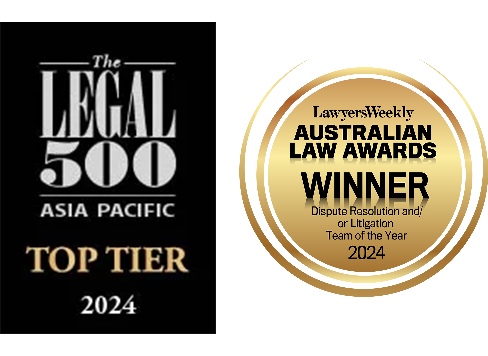 Dispute Resolution and/or Litigation Team of the Year through the Lawyers Weekly Australian Law Awards 2024