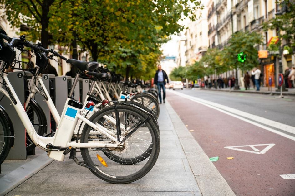 E-bike parked in a pathway