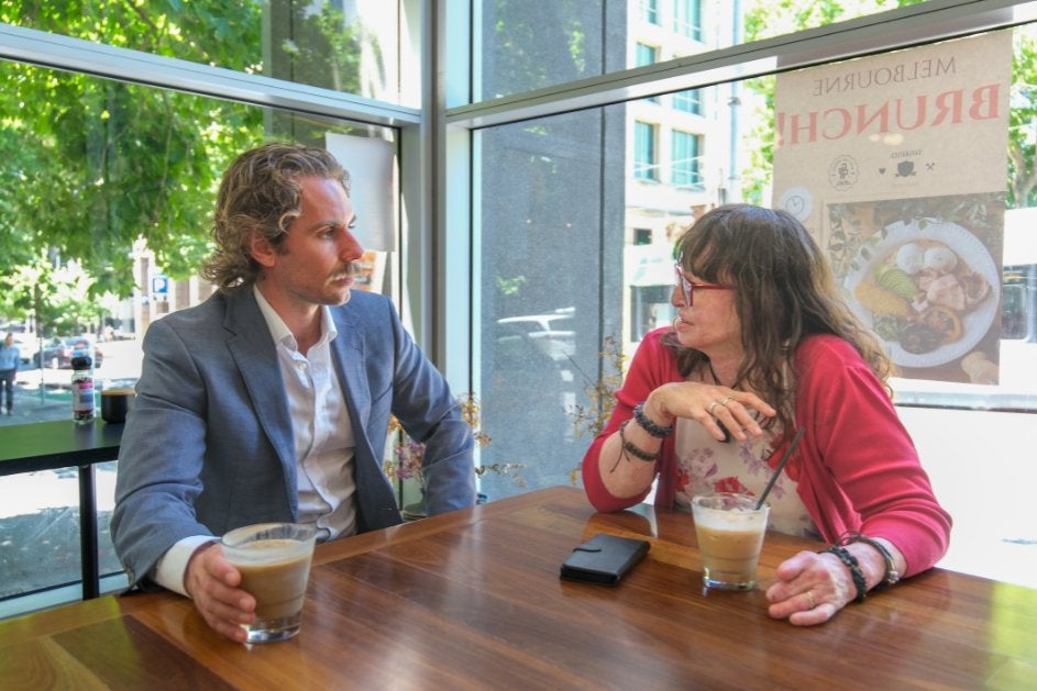 Maurice Blackburn lawyer Michael and his client Vicky