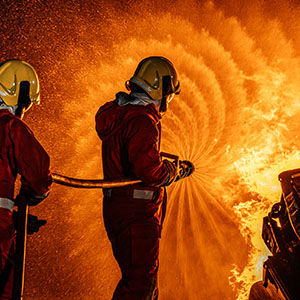 Two firefighters